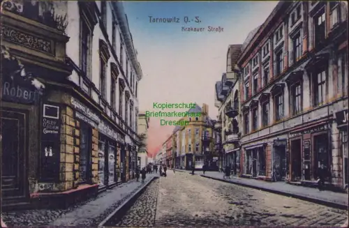 164173 AK Tarnowitz 0.-S. Tarnowskie Gory Krakauer Straße 1919 Feldpost 711 SALE