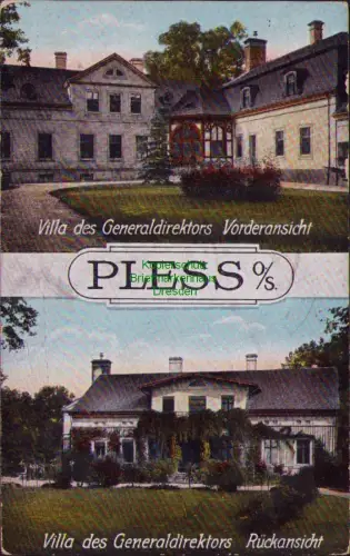 164158 AK Pszczyna Pless O/S 1919 Villa des Generaldirektors Vorderansicht Rücka