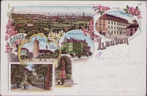 164216 AK Luban Lauban Litho 1900 Soldatenbrief Marke Brüder Thurm Kaiser Wilhel