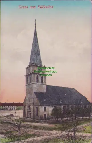 164210 AK Gruss aus Pillkallen 1910 Kirche
