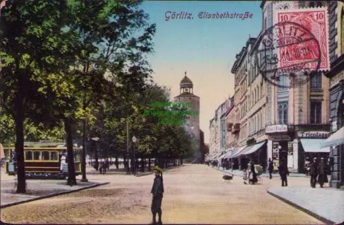 164274 AK Görlitz 1911 Elisabethstraße Geschäft Albert Knolle Tricotagen