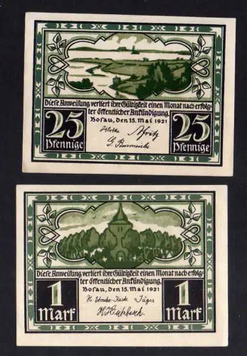 85759 Notgeld Kirchspiel Bosau 2 Scheine Stadtansicht Kirche