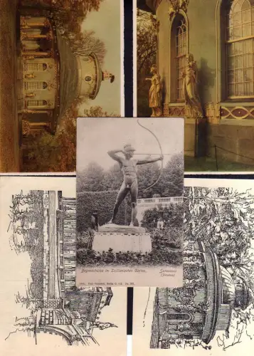 112623 9 AK Potsdam ab 1907 Bogenschütze Künstlerkarte Peter Bartosik Windmühle