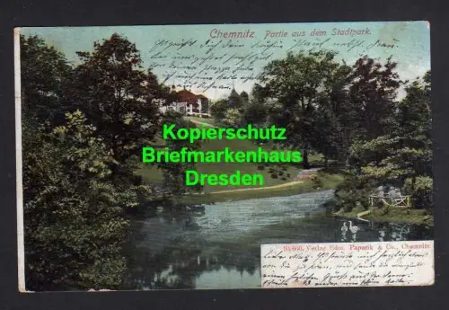 114940 AK Chemnitz 1904 Partie im Stadtpark gelaufen Russdorf Sachsen Altenburg