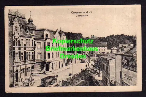 118389 AK Krosno Odrzanskie Crossen an der Oder 1917 Oderbrücke Geschäftshaus C