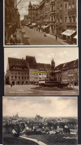 120226 3 AK Freiberg Erbischestraße Fotokarte 1929 Stern Drogerie Markt Denkmal