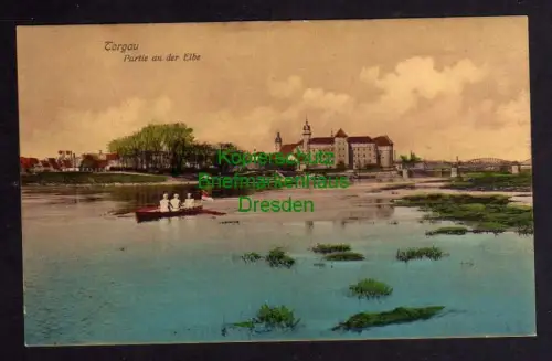 121458 AK Torgau Partie an der Elbe 1915 Feldpost