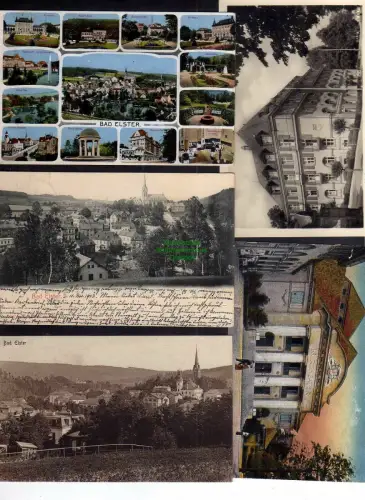 123164 5 AK Bad Elster 1903 Post Wettiner Hof 1919 Fotokarte Sanatorium Theater