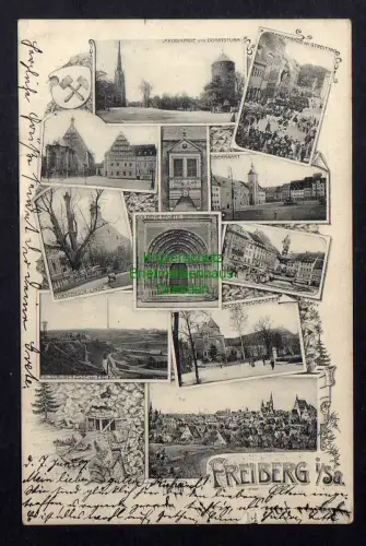 124537 AK Freiberg 1907 Jacobikirche Streittag Obermarkt Schloss Freudenstein