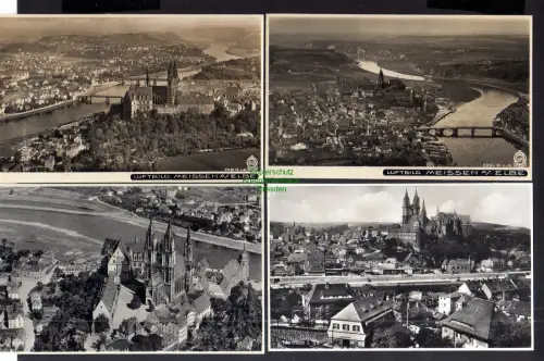 122288 9 AK Meissen Elbe Fotokarte Hahn LuftbildFürsten u. Landesschule St. Afra