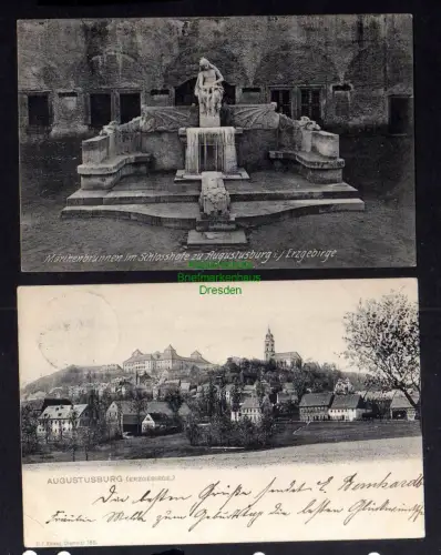 123160 2 AK Augustusburg mit SST III. Sächsisches Kreis Turnfest Chemnitz 1905