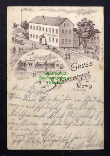 126325 AK Schössergut in Lossnitz bei Freiberg Restaurant Gartenlocal 1898