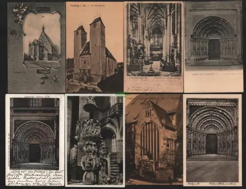 150210 8 AK Freiberg Sa. Dom um 1900 St. Nikolaikirche 1922 Dominneres 1905