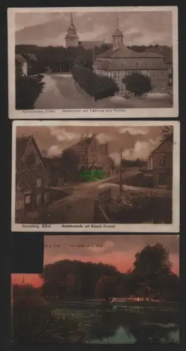 151291 3 AK Boizenburg Elbe Marktplatz Rathaus Kirche 1925 Markttorstr. Postamt