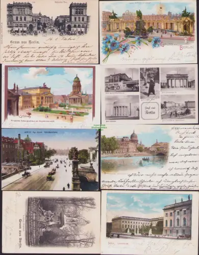 153243 8 AK Berlin 1899 Kaiser Wilhelm Denkmal Kgl. Schloss Schlossapotheke 1917