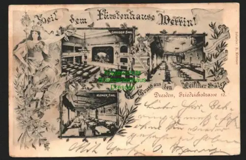 146708 AK Dresden 1899 Friedrichstrasse 12 Gasthaus Wettiner Säle