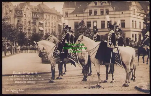 162454 AK Kaiser Wilhelm II. Prinzessin Victoria Luise Husaren Regiment Danzig