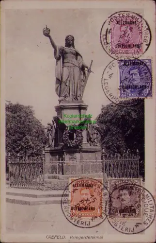 163188 AK Crefeld Kriegerdenkmal verwendet 1924 Postes Militaires Belgique