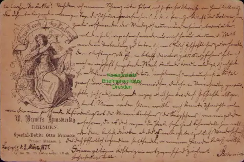 163172 AK Vorläufer Dresden 1877 extrem früh ! Berndt´s Kunstverlag Freut euch