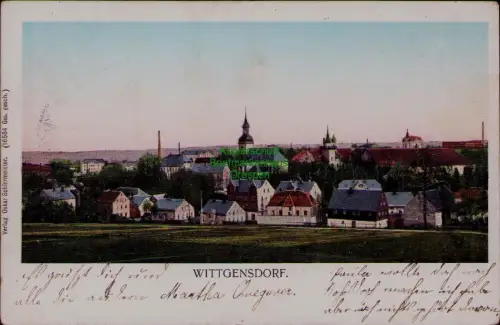 163217 AK Wittgensdorf bei Chemnitz 1911 Bahnpost Limbach - Chemnitz