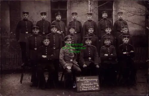 163218 AK Fotokarte Soldatenfoto Zeithain Bahnpost Chemnitz Riesa Röderau 1916