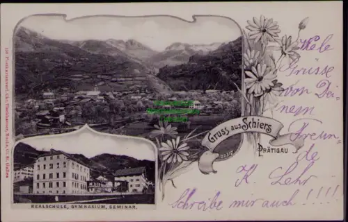 163374 AK Schiers Prättigau Prätigau Graubünden 1901 REALSCHULE GYMNASIUM