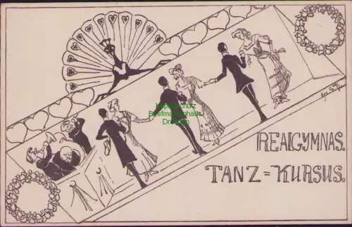 163865 AK REALGYMNAS TANZ-KURSUS Chemnitz 1909