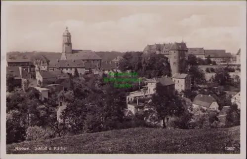166945 AK Nossen 1934 Schloß u. Kirche