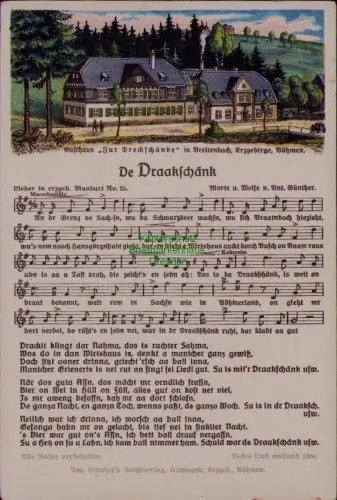 166646 AK Gasthaus Zur Dreckschänke in Breitenbach, Erzgebirge Böhmen 1933 Liedk