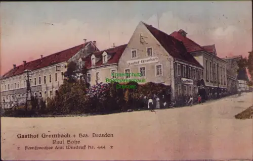 166923 AK Gasthof Grumbach Bez. Dresden 1921 Gasthof Paul Bohr Bahnpost Nossen -