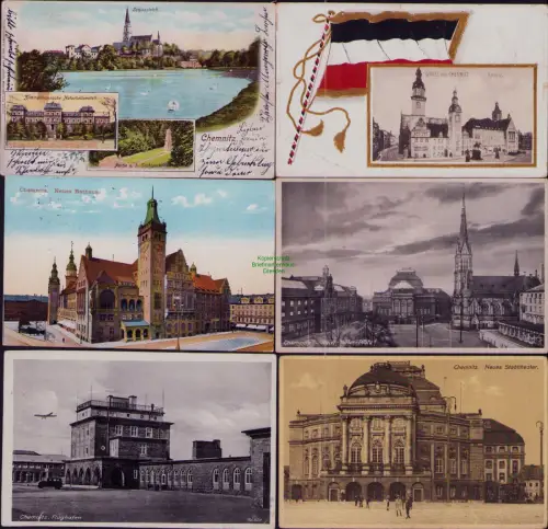 167529 6 AK Chemnitz Zimmermannsche Naturheilanstalt Neues Rathaus FlughafenSch