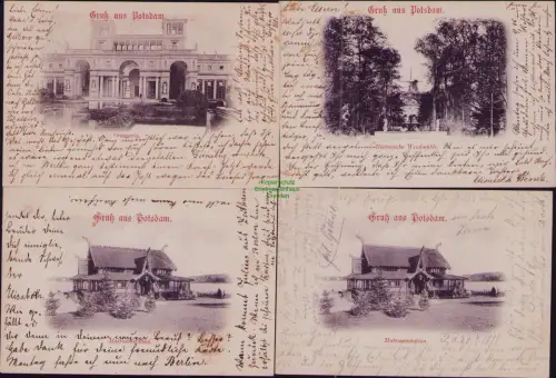 167397 4 AK Potsdam 1899 Orangerie Windmühle Matrosenstation