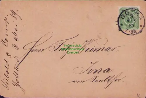 167696 AK Gotha, 3. Mai 1889 Siebold & Cie. Drucksache DR 39 EF gedruckter Text