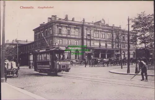 171275 AK Chemnitz 1905 Hauptbahnhof Straßenbahn Nicolaibahnhof Pickenhahn