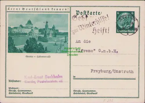 171455 Ganzsache DR Stettin Hakenterasse 1934