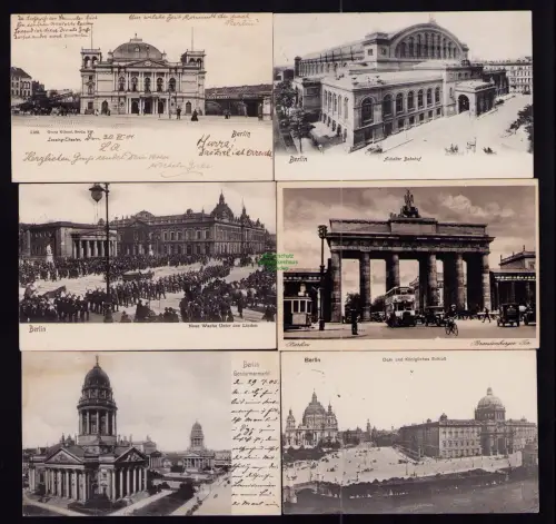 172762 6 AK Berlin Anhalter Bahnhof um 1905 Dom Schloss 1916 Lessing Theater