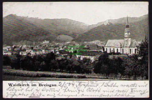 173784 AK Waldkirch im Breisgau 1904 Panorama mit Kirche