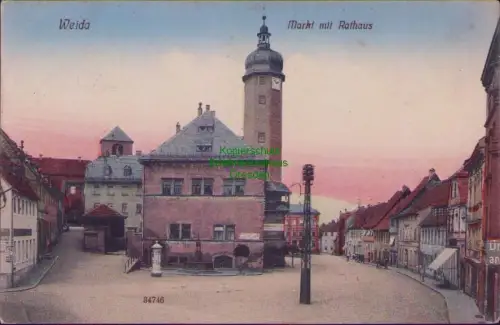 190157 AK Weida 1915 Markt mit Rathaus 34746 Originaldruck  Reinicke & Rubin, Dr