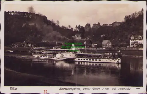 190819 AK Dresden 1939 HAHN Fotokarte Elbsandsteingebirge Kurort Rathen a Elbe m