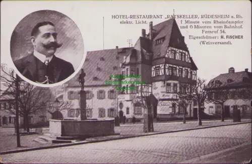 191136 AK Rüdesheim am Rhein HOTEL-RESTAURANT RATSKELLER Weinversand Hotel um 19