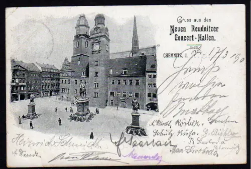 35087 AK Chemnitz 1901 Neue Reudnitzer Concert Hallen