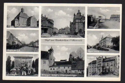 29208 AK Neukirchen b. Chemnitz Sparkasse Post Rathaus Postamt Sternplatz Schule