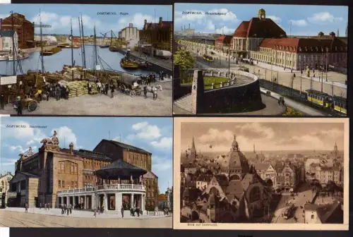 88518 4 AK Dortmund Hauptbahnhof Hafen Synagoge 1915