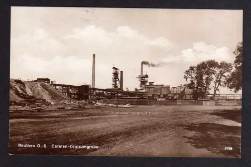 90500 AK Beuthen O.-S. 1930 Carsten Zentrumgrube Bergbau Fabrik Industrie