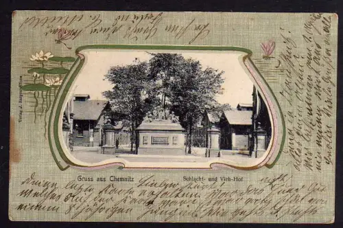 90261 AK Chemnitz Schlachthof Vieh-Hof 1903 Jugendstil