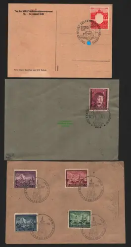 B11434 2x Brief, Gedenkkarte Krakau 1943 Generalgouvernement Kopernikus 104