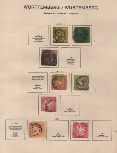 B15004 schöne Sammlung Württemberg 1851 bis 1919 gestempelt