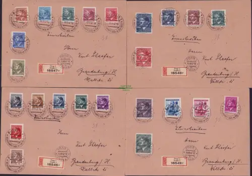 B16829 4x Brief Böhmen & Mähren 89-110 und 111 112 Budweis 20.9.42 ohne Gebühr