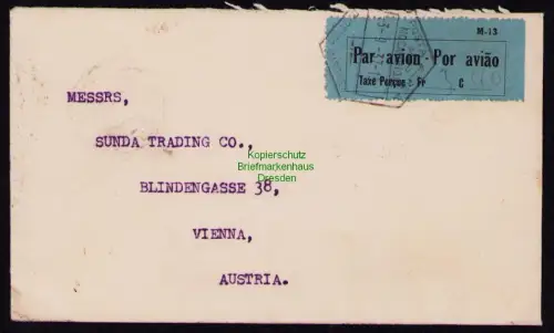 B18680 Brief Luftpost Mosambik 1937 Mocambique Lourenco Marques Maputo nach Wien