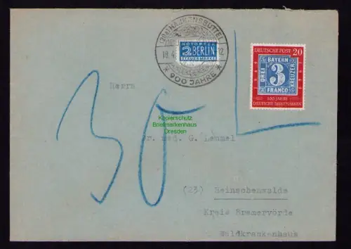 B18558 BRD Deutschland 1951 Brief Mi. 114  Hankensbüttel  nach Heinschenwalde